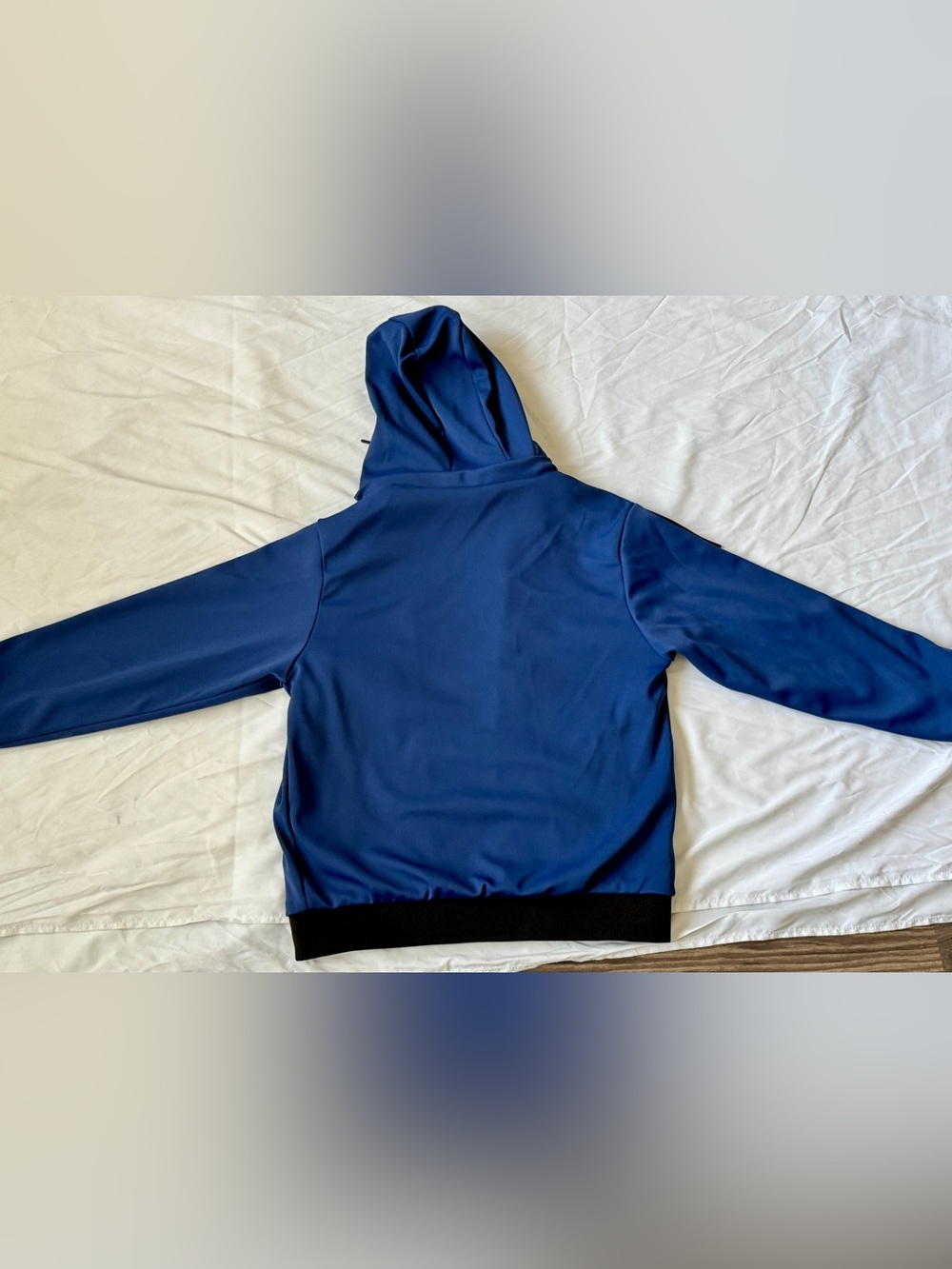Men's Blue Hooded Bomber Jacket - Classic Casual